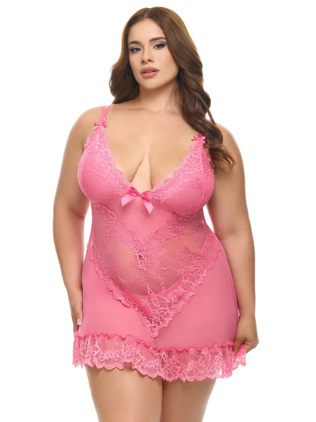 Valentine Lace Babydoll - Pink Lemonade