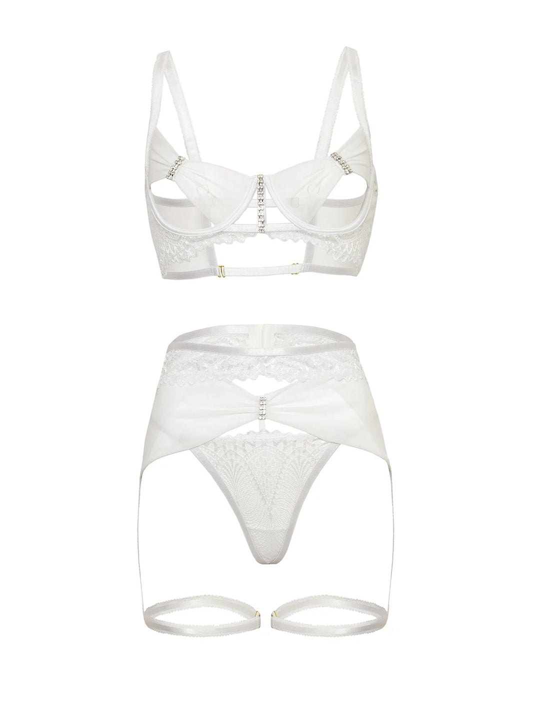 Clarinda 3-Piece Peek-A-Boo Bra Set
