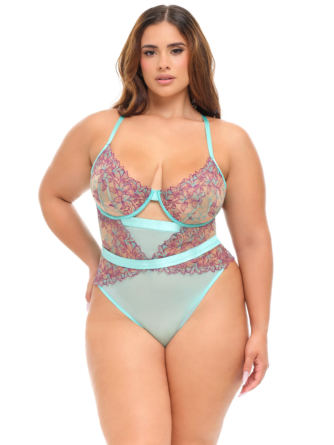 Adaline Embroidered Mesh Teddy