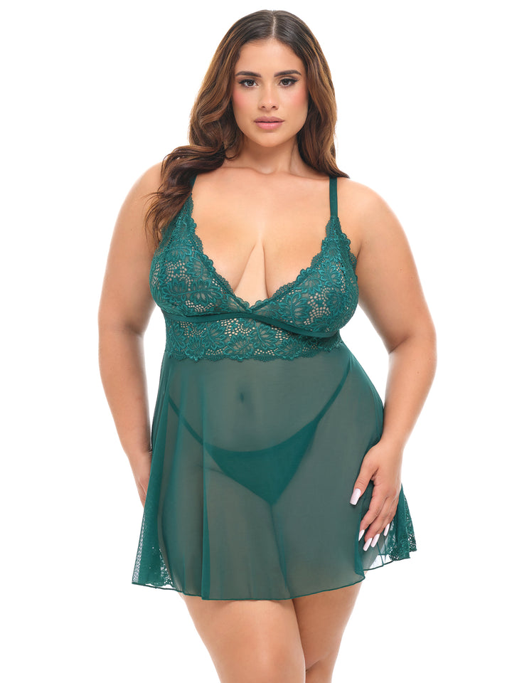 Alessia Sheer Lace Babydoll