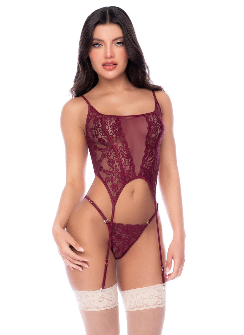 Bordeaux Blossom Bustier Set