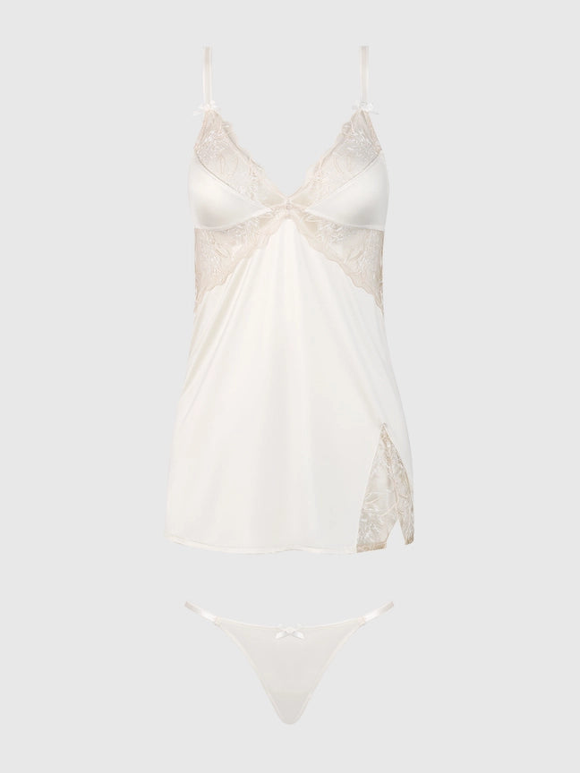 Delilah Embroidered Wireless Babydoll Slip