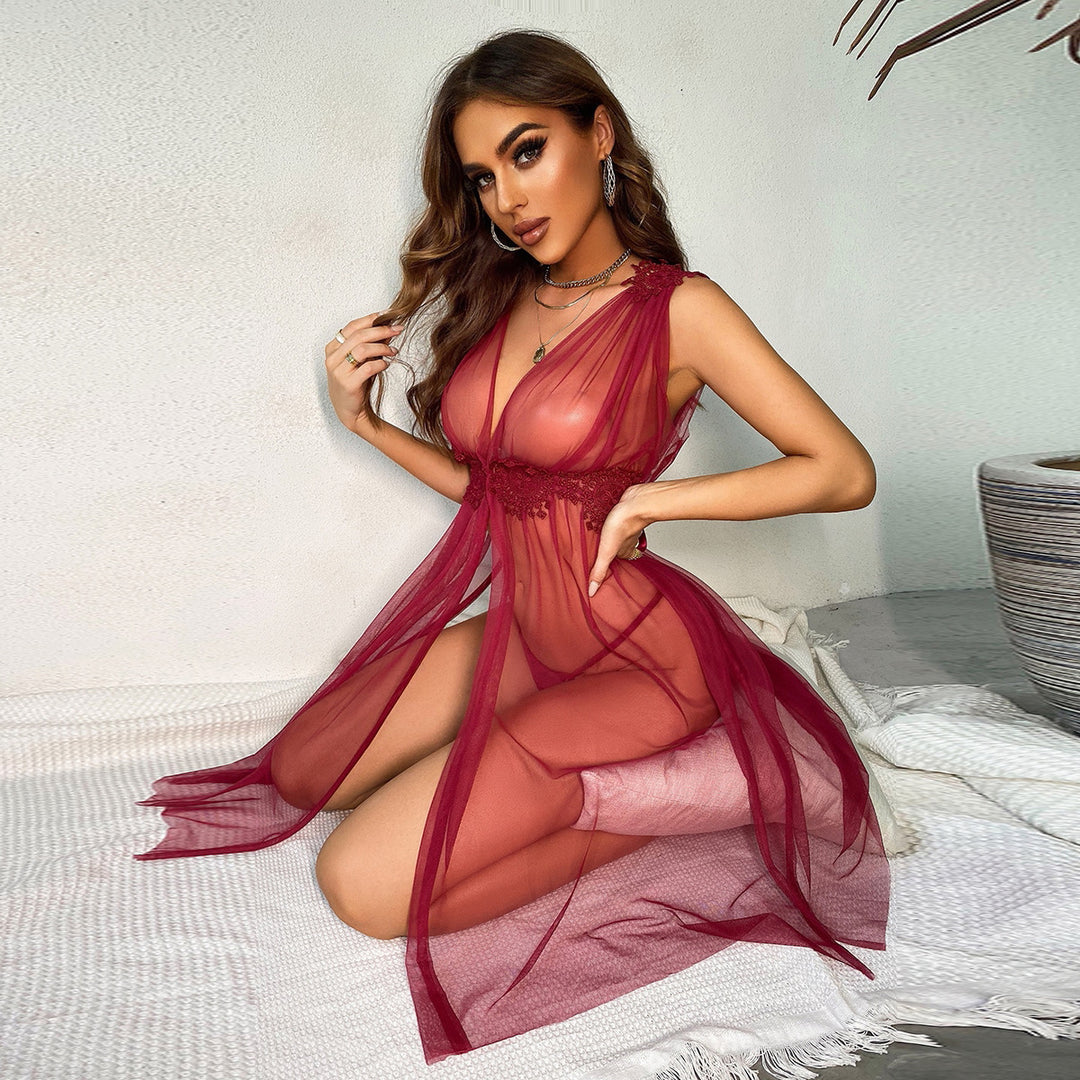 Goddess Tease Sheer Gown 2pc Set