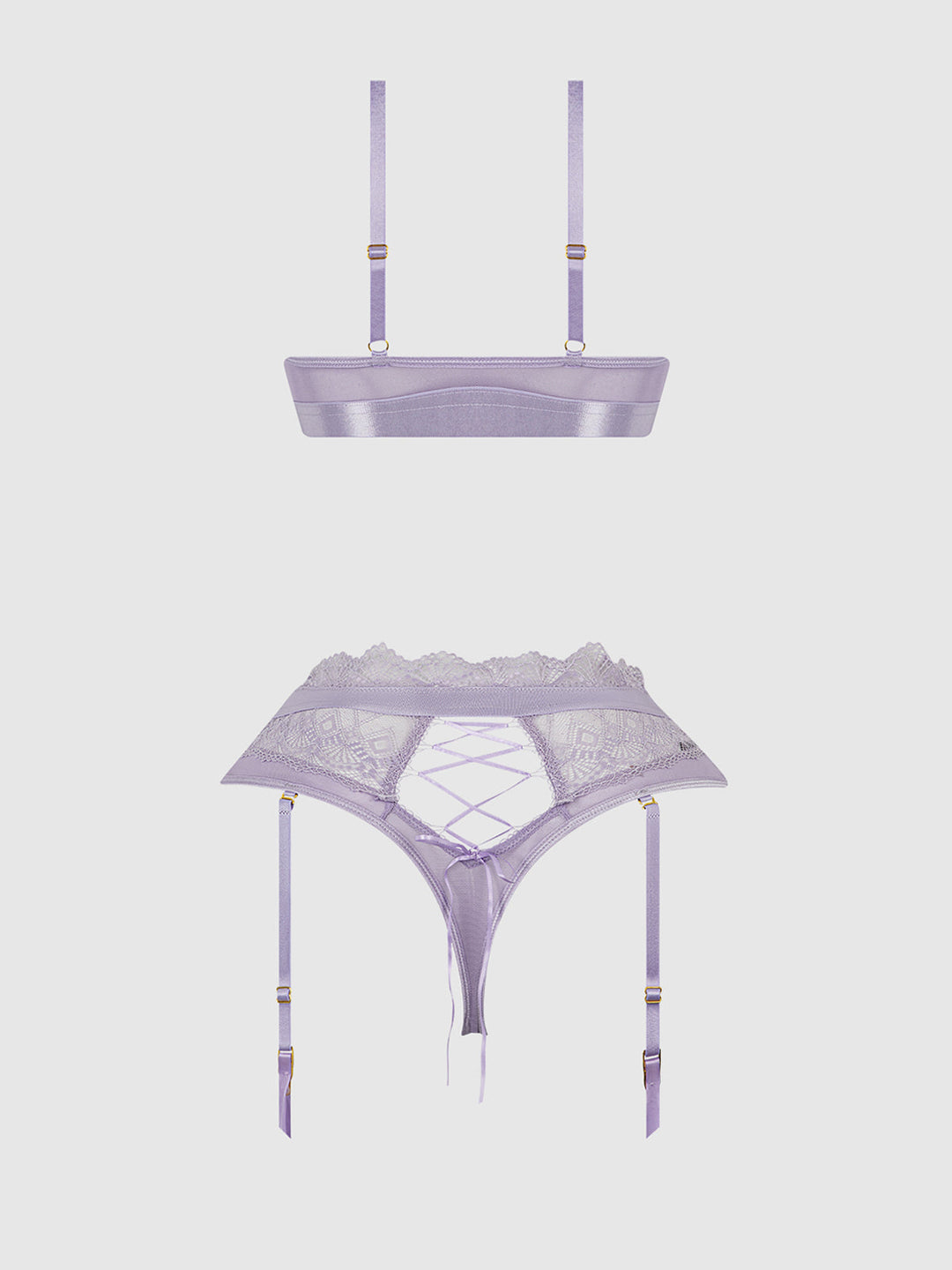Vivienne Lace Bralette and Thong Set in soft lace, featuring a wireless bralette and sexy thong for everyday allure.
