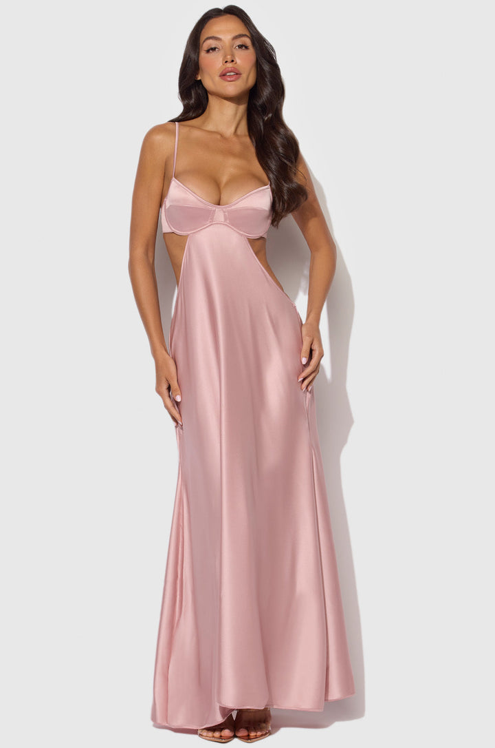 Brigeta Satin Mono Wire Long Gown