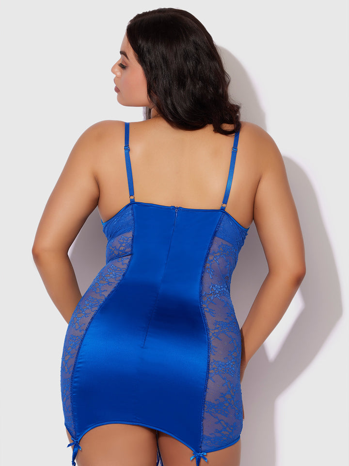 Madeline Satin and Lace Chemise Set