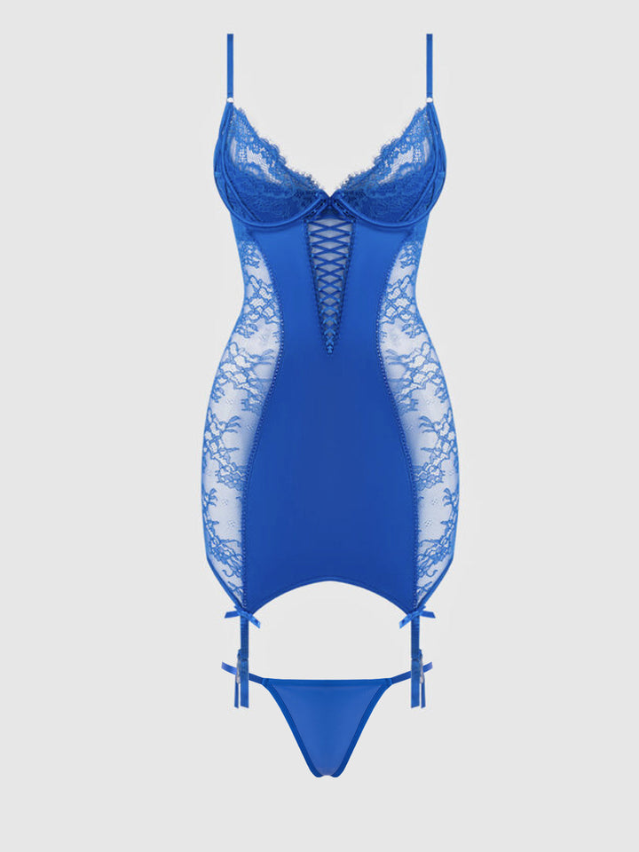 Madeline Satin and Lace Chemise Set