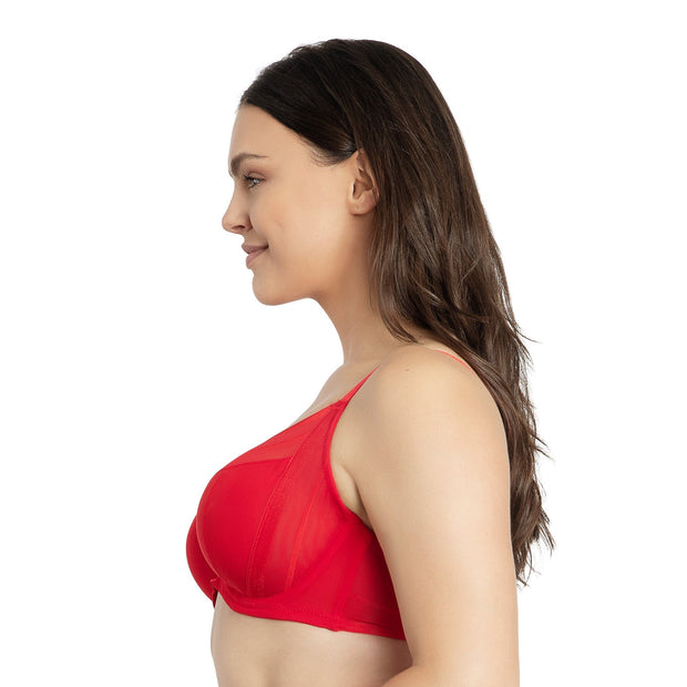 Shea Plunge Unlined Bra - Racing Red