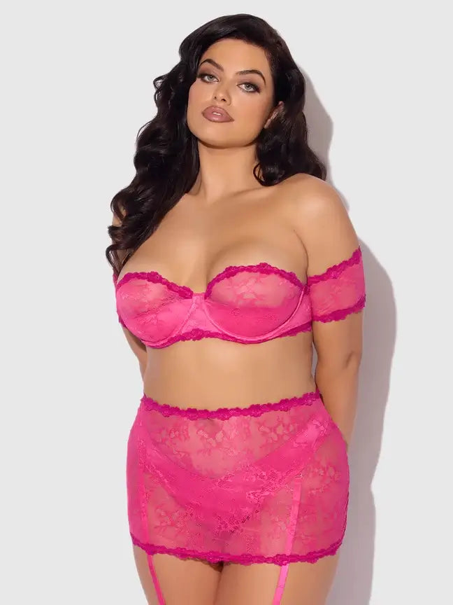 Yvone Lace Bra & Skirted Garter Panty Set Bella Bella Boutique Yvone Lace Bra & Skirted Garter Panty Set Bella Bella Boutique