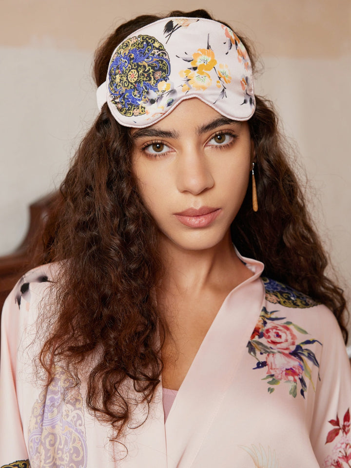 Garden Crane Blush Kimono Robe