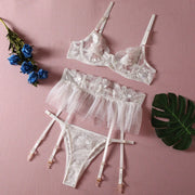 Belle Tulle Embroidery 3pc Lingerie Set