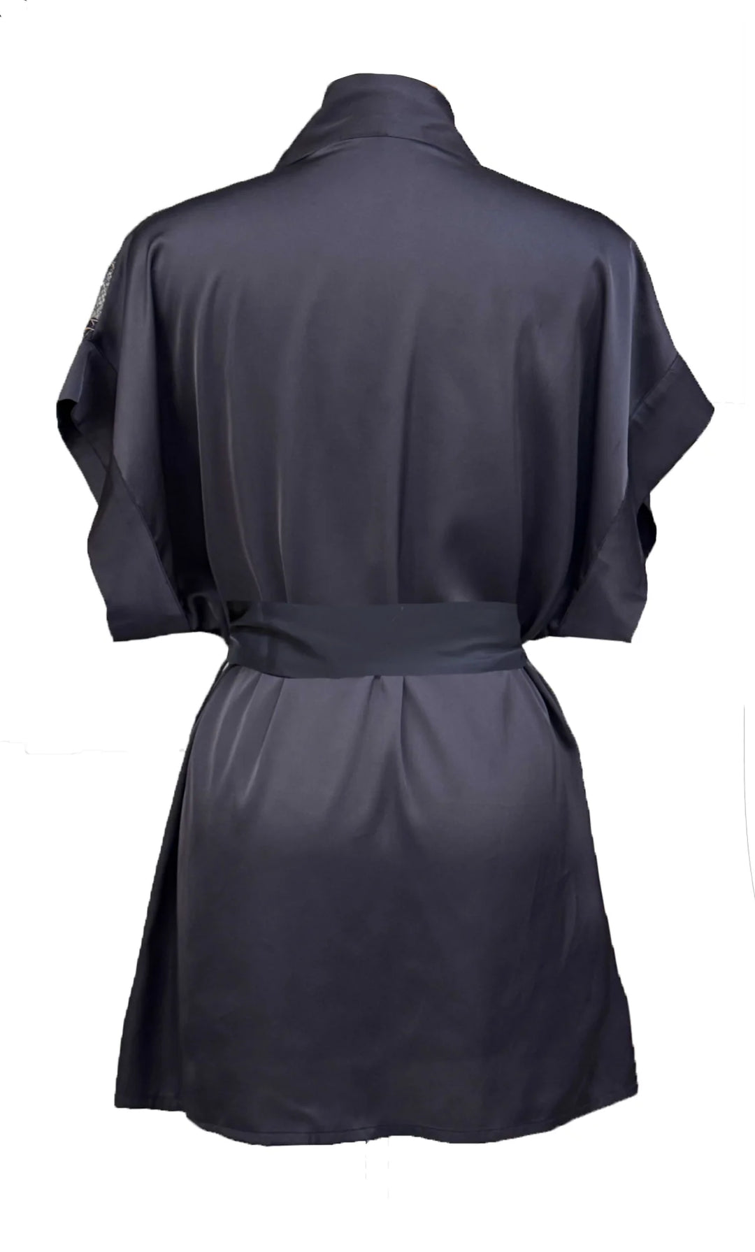 Salkantay Satin and Iridescent Lace Short Kimono Robe