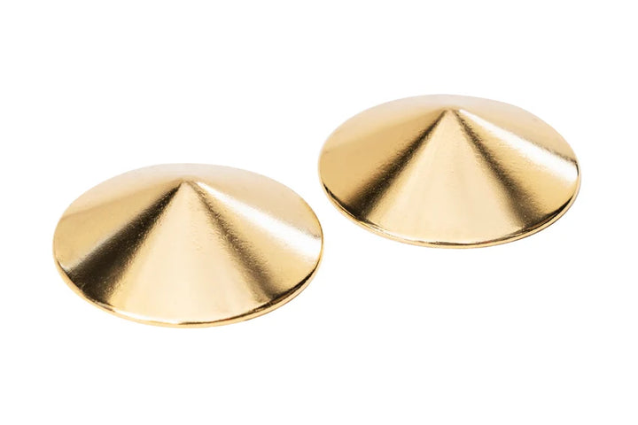 Ferrara Gold Plated Nipplets are stylish gold conical nipple covers for luxury garments.