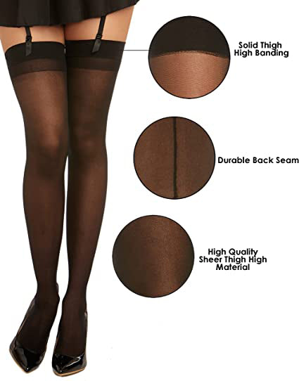 Sheer Thigh-Highs with Back Seam