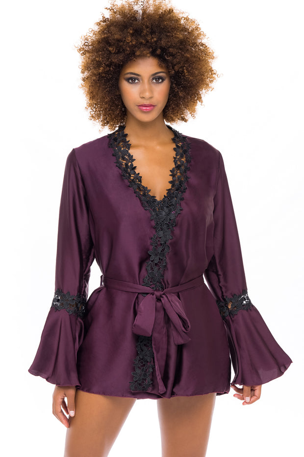 Thea Embroidered Short Robe