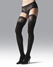 Natori Feathers Opaque Thigh High Stockings